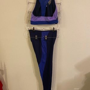 Leggings and sports bra exercise gear